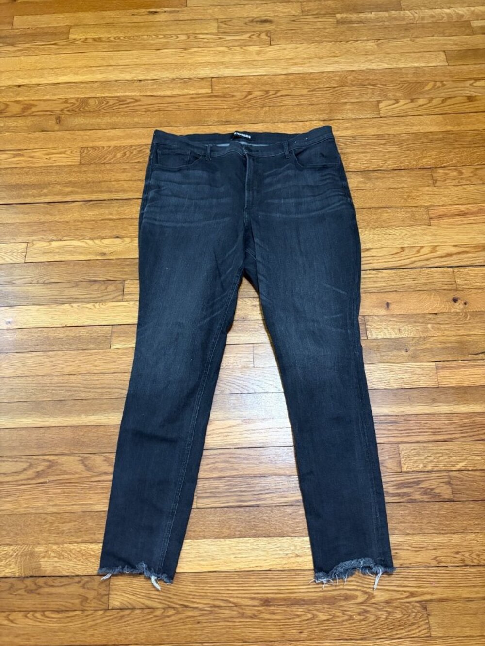 Express Womens High Rise Legging Skinny Jeans Size 18 18R Black Stretch Denim